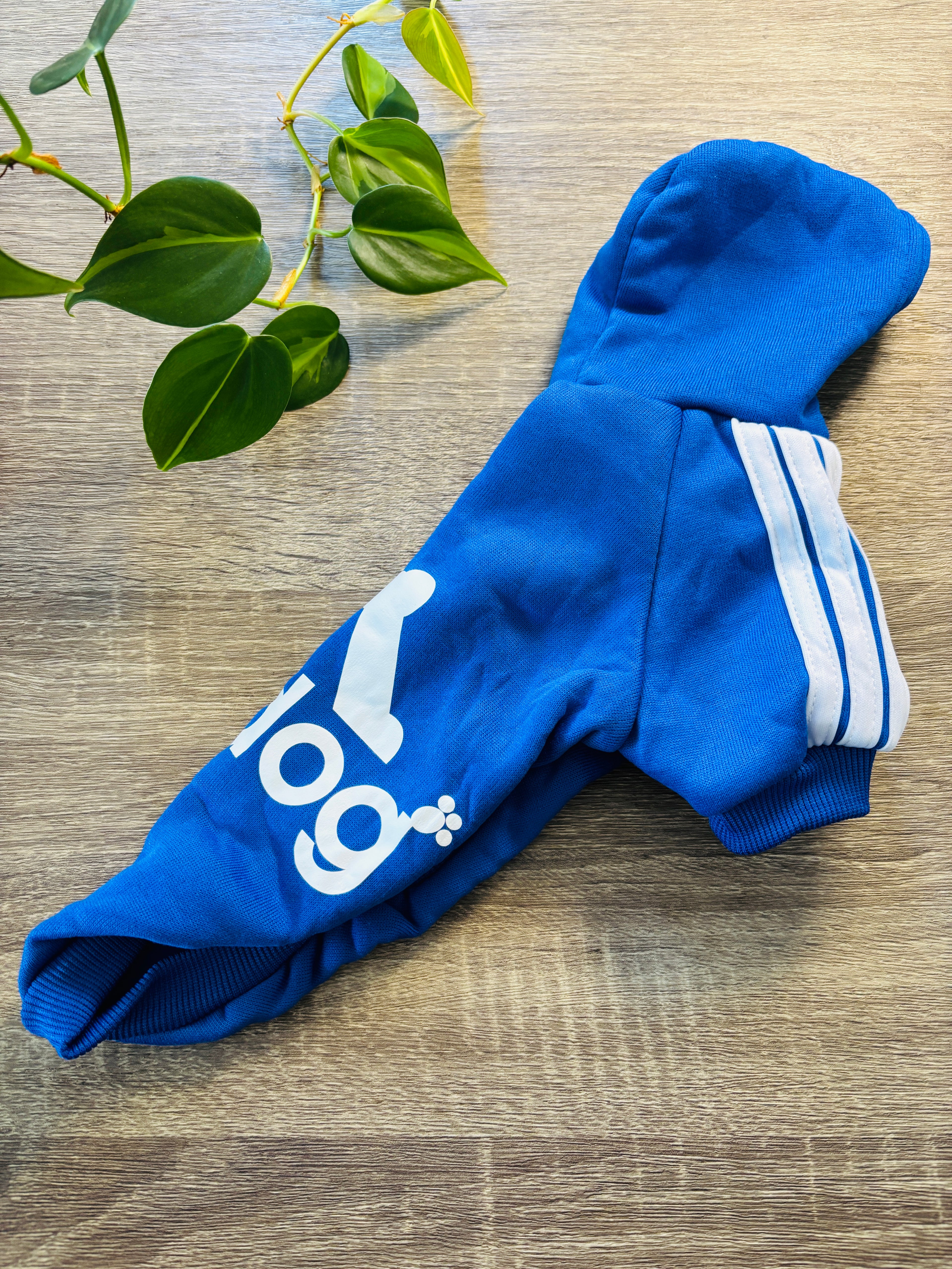 Buzo Adidog azul para mascotas - Talle L