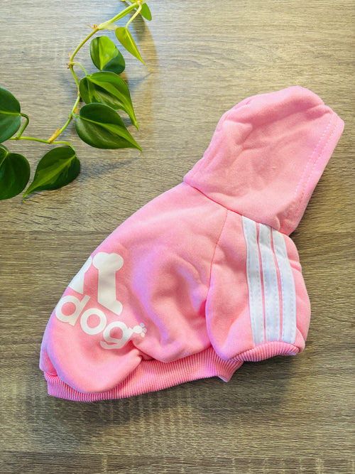 Buzo Adidog rosa para mascotas - Talles S M L