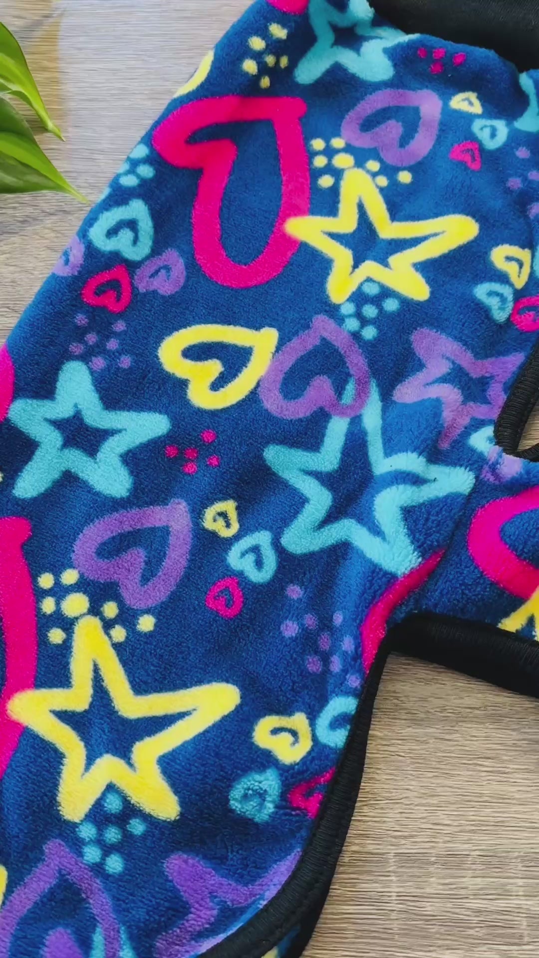 Polar azul dibujos para perros - Talle 5